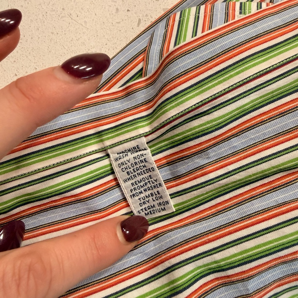 Ralph Lauren Men's Vibrant Striped Shirt LARGE neck 16.5